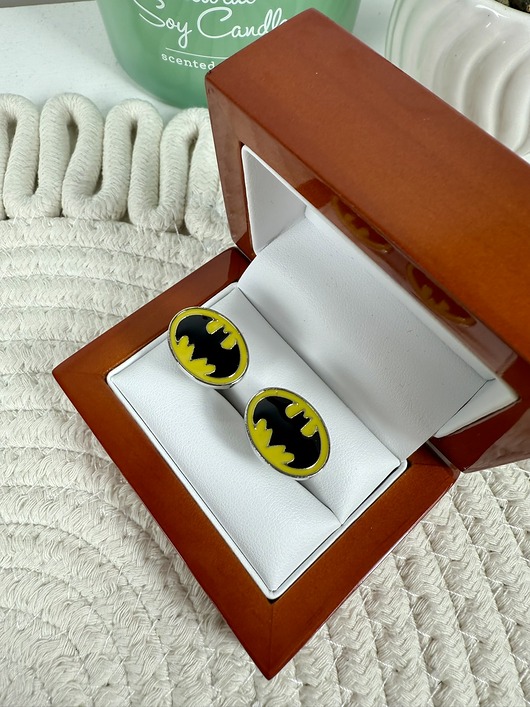 SPINKI DO MANKIETÓW koszuli mankietu batman żółty