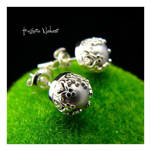 Kolczyki Sztyfty Lea - Platynowe Perły Srebro