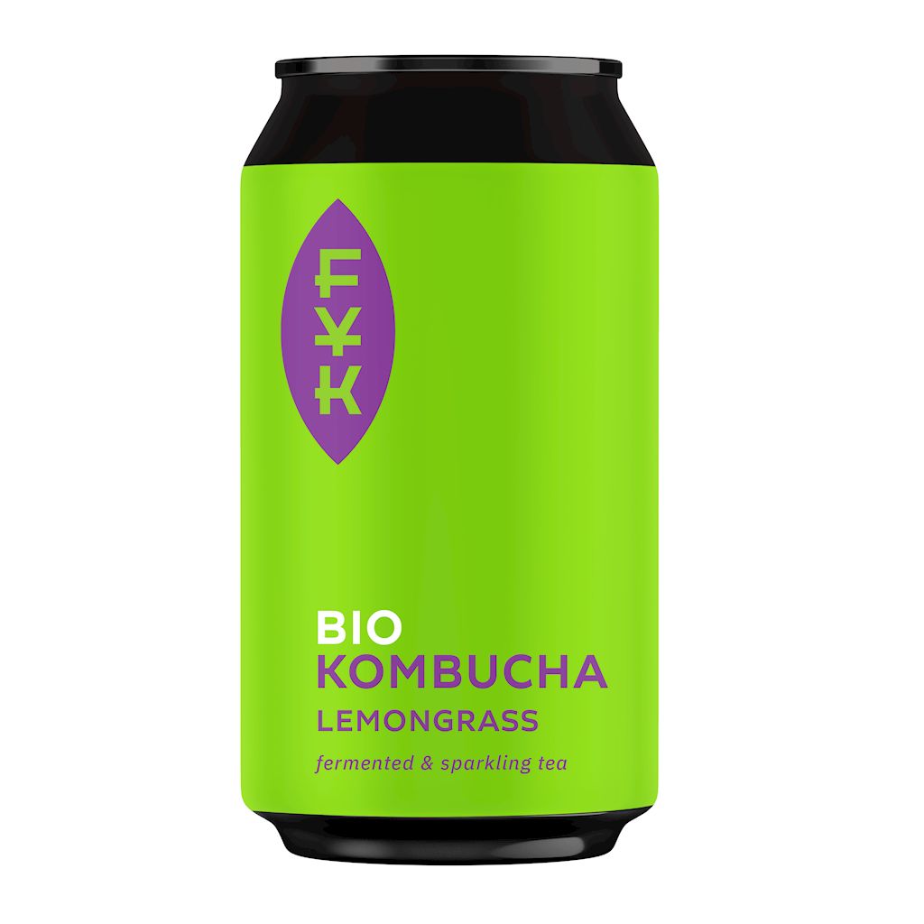 Kombucha herbata czarna z trawą cytrynową bezglutenowa 330 ml - Forever Young Kombucha (EKO)