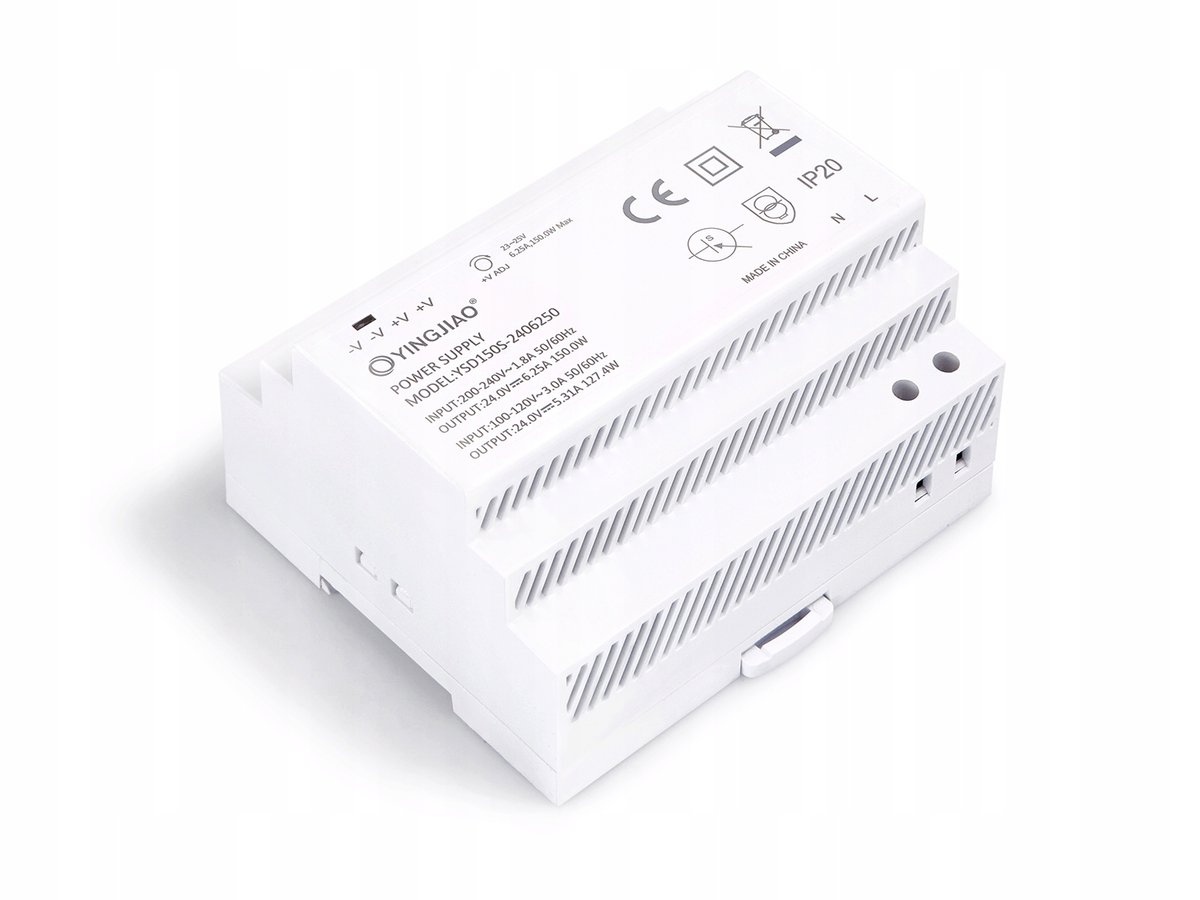 ZASILACZ IMPULSOWY NA SZYNĘ DIN YINGJIAO YSD150S-24006250 24V/150W/6,25A
