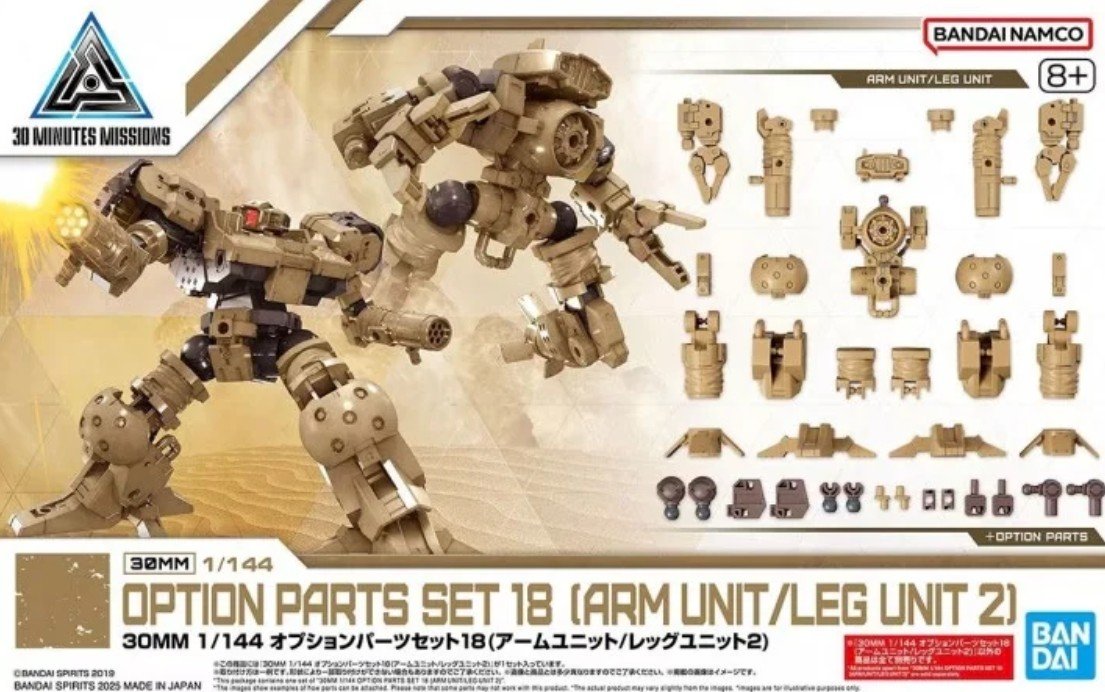 gundam - 30mm 1/144 option parts set 18 - model kit