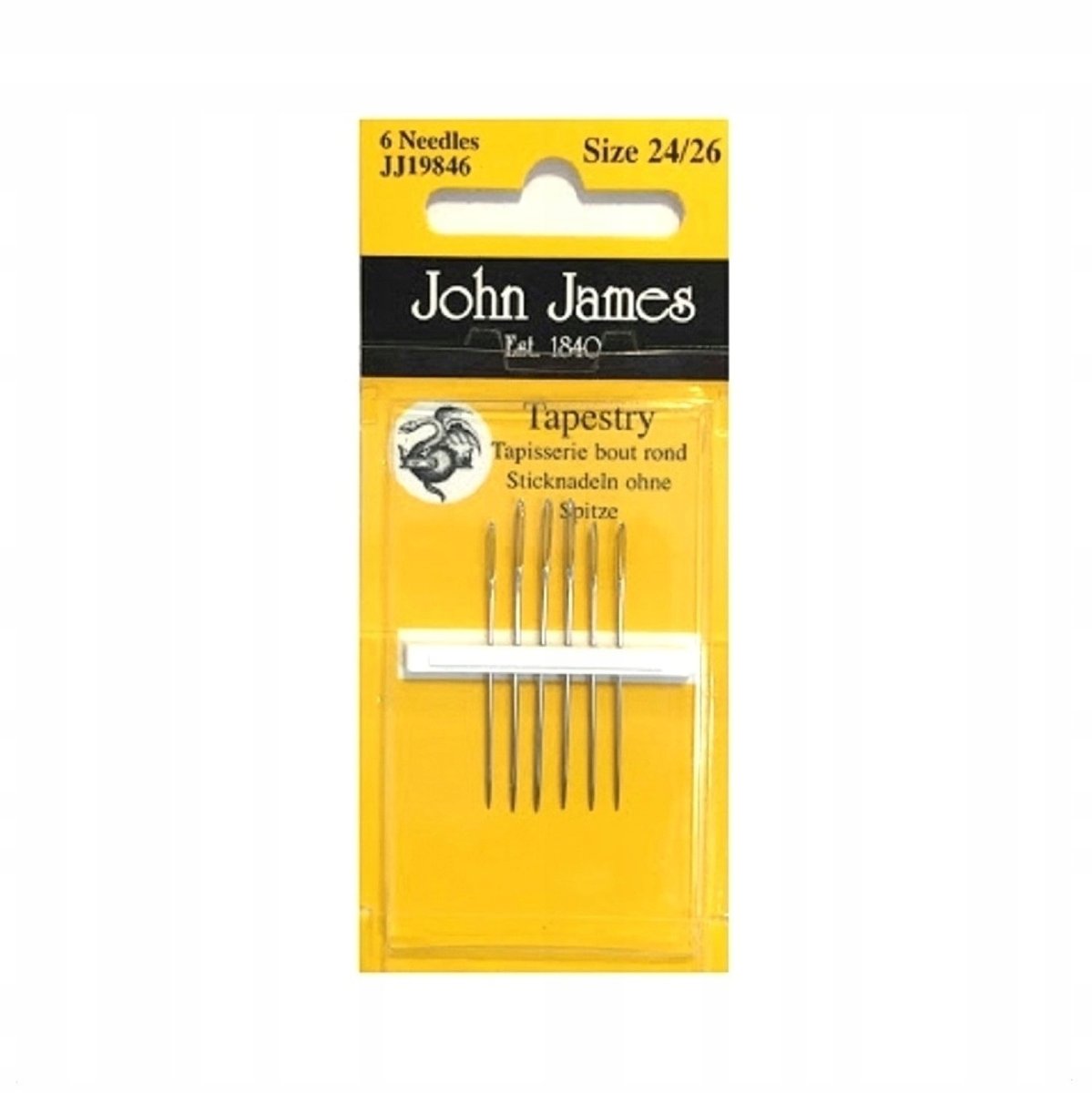 Igły do tkanin dekoracyjnych nr 24, 26 John James