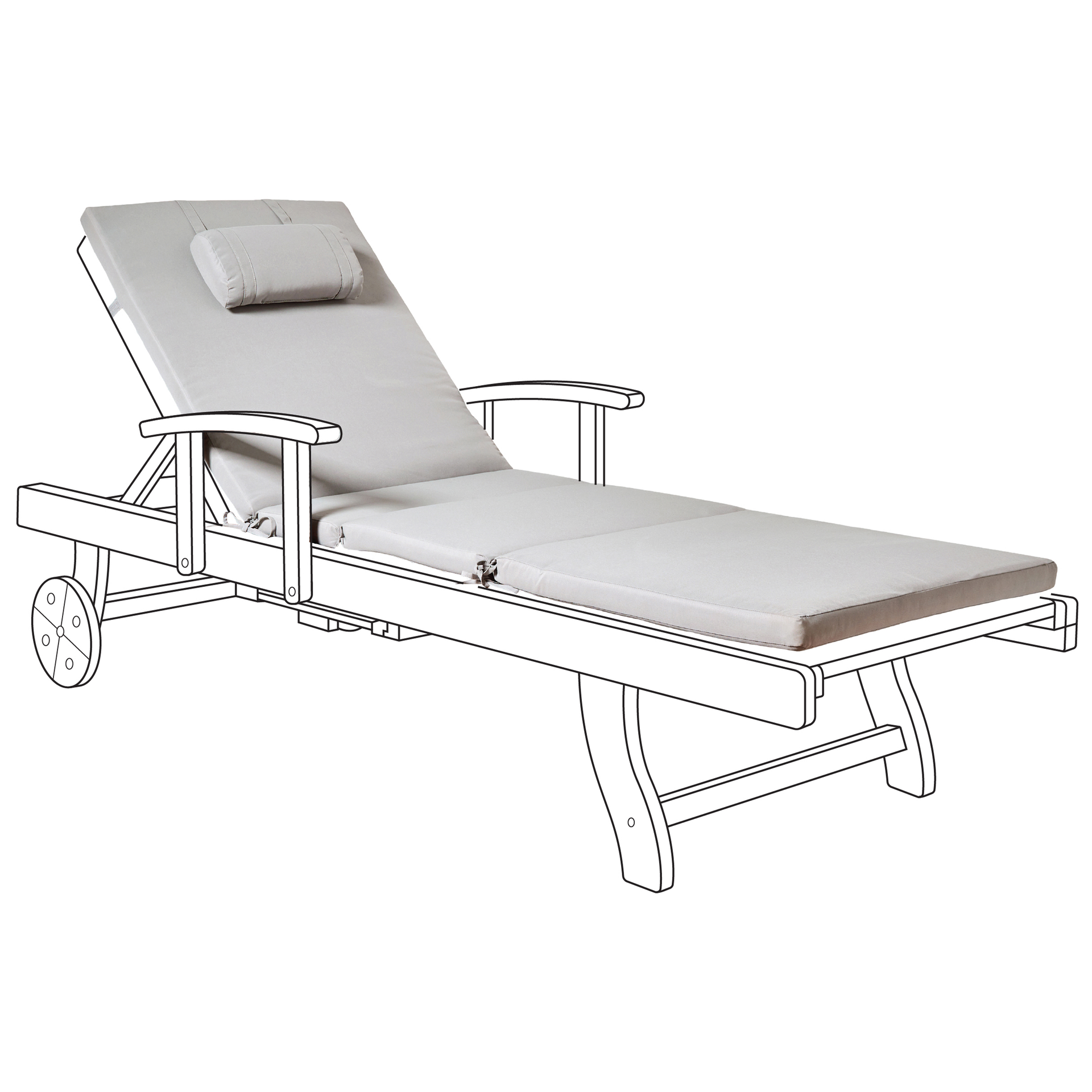 Blmeble Poduszka na leżak ogrodowy jasnoszara TOSCANA/JAVA/AMANTEA PREMIUM