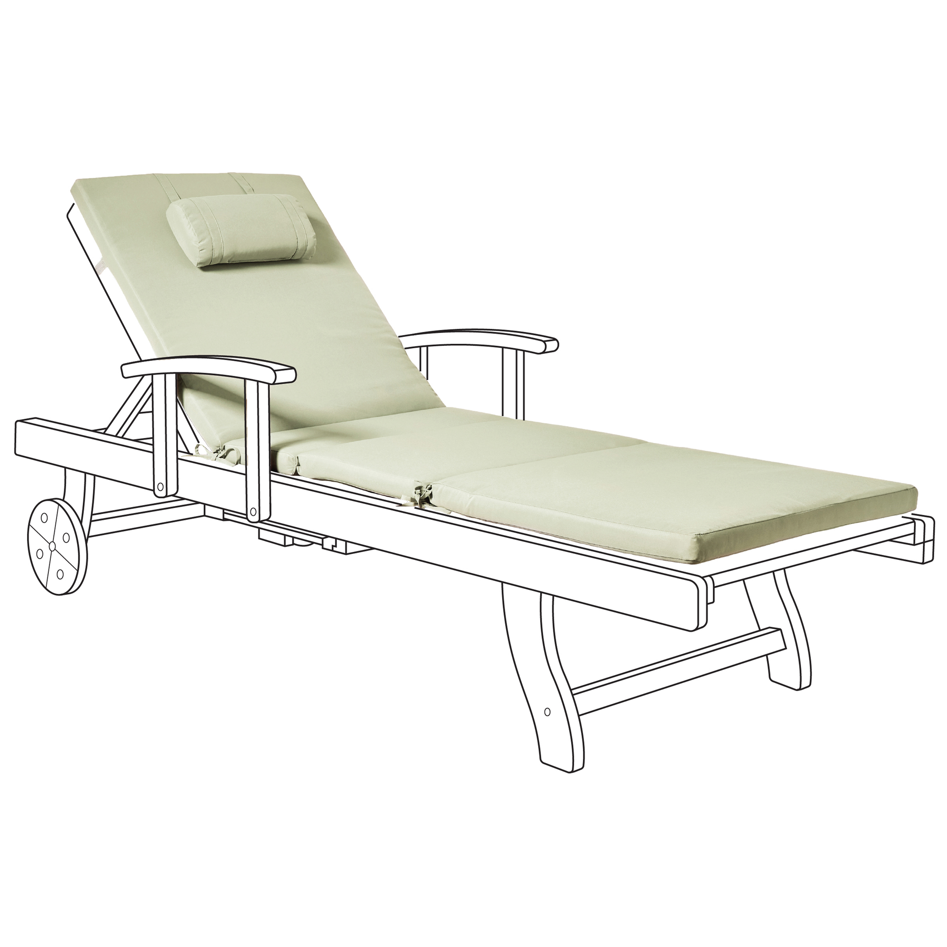 Blmeble Poduszka na leżak ogrodowy zielona TOSCANA/JAVA/AMANTEA PREMIUM