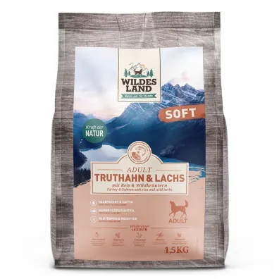 Wildes Land DOG Soft Truthahn Lachs - indyk i łosoś - półwilgotna karma dla psa 1.5 kg