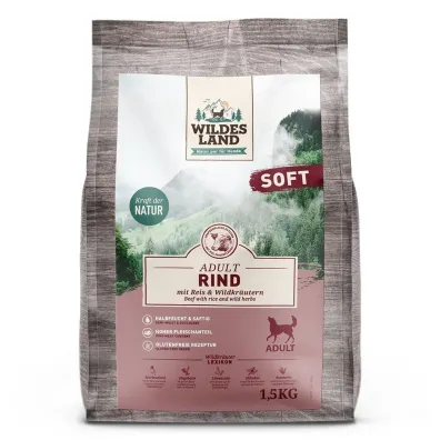 Wildes Land DOG Soft Rind - wołowina - półwilgotna karma dla psa 1.5 kg