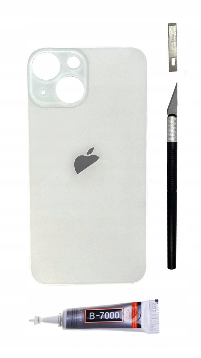 OEM Panel tylny biały do iPhone 13 mini Big Hole szkło tylne klapka baterii