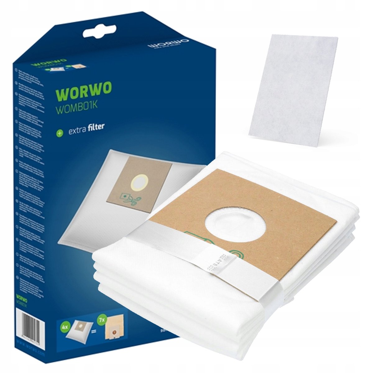 4 X WORKI UNIWERSALNE DO ODKURZACZA WOMB01K WORWO + FILTR SAM PRZYCINASZ