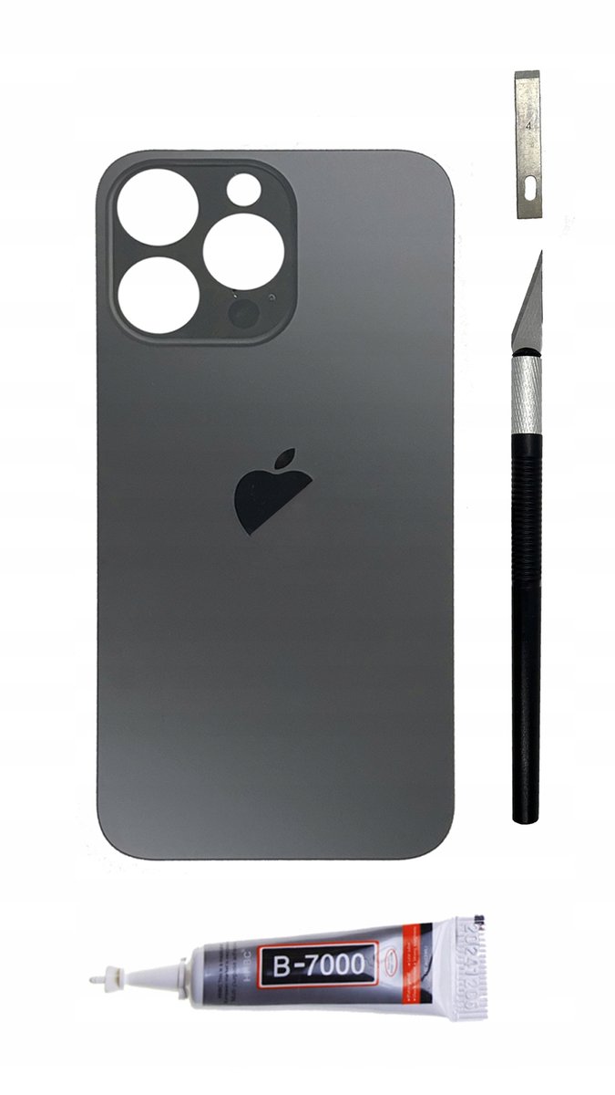 OEM Panel tylny czarny do iPhone 14 Pro Max Big Hole szkło klapka baterii
