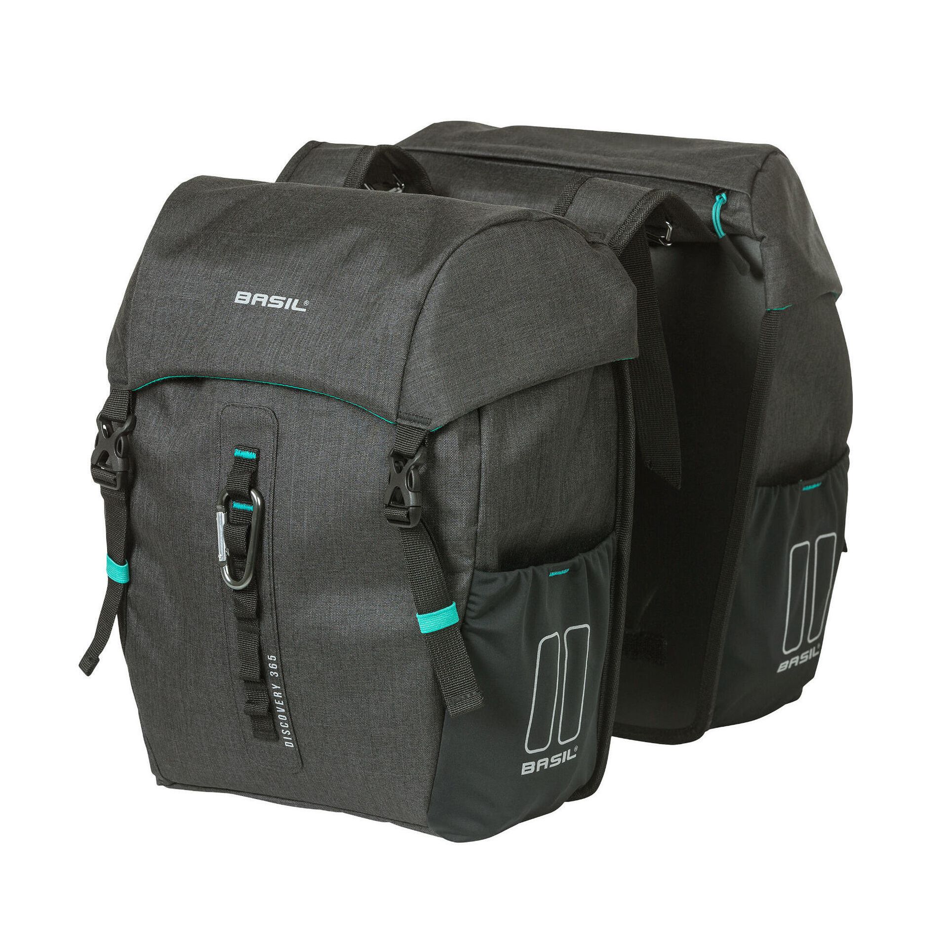 Basil Discovery 365D Double Pannier Bag M 18l, black melee 2021 Sakwy 18042