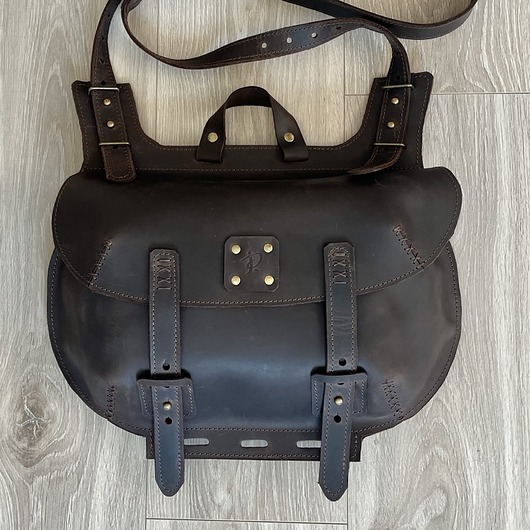 Duża brązowa torba ze skóry Crazy Horse Vintage.