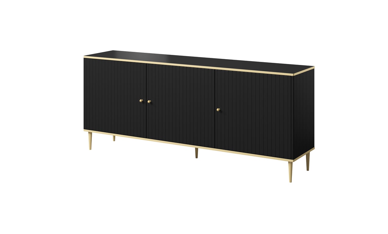 Cama Komoda GLAMOUR 180x40x75,5 cm czarny mat + złoty