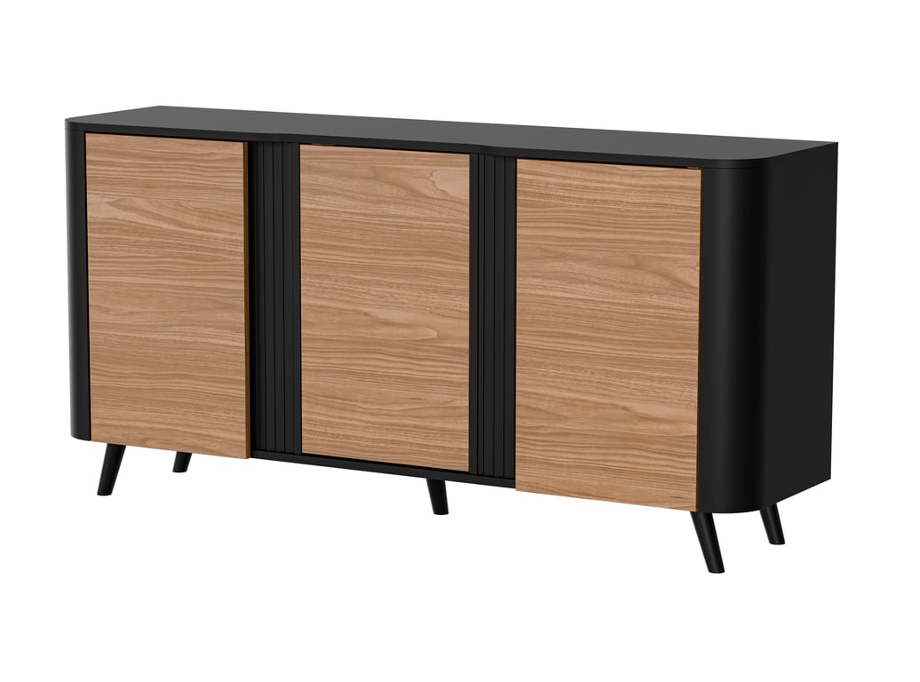 Cama Komoda VOLARE 151 x 39 x 75 cm czarna/orzech