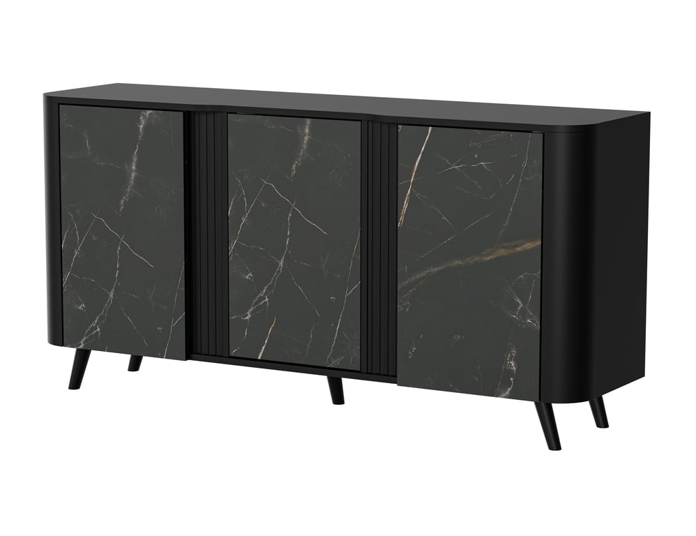 Cama Komoda VOLARE 151 x 39 x 75 cm czarny/san sebastian