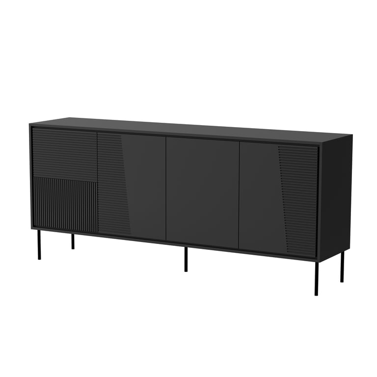 Cama Komoda 4D ABI 200x45x88 czarny mat