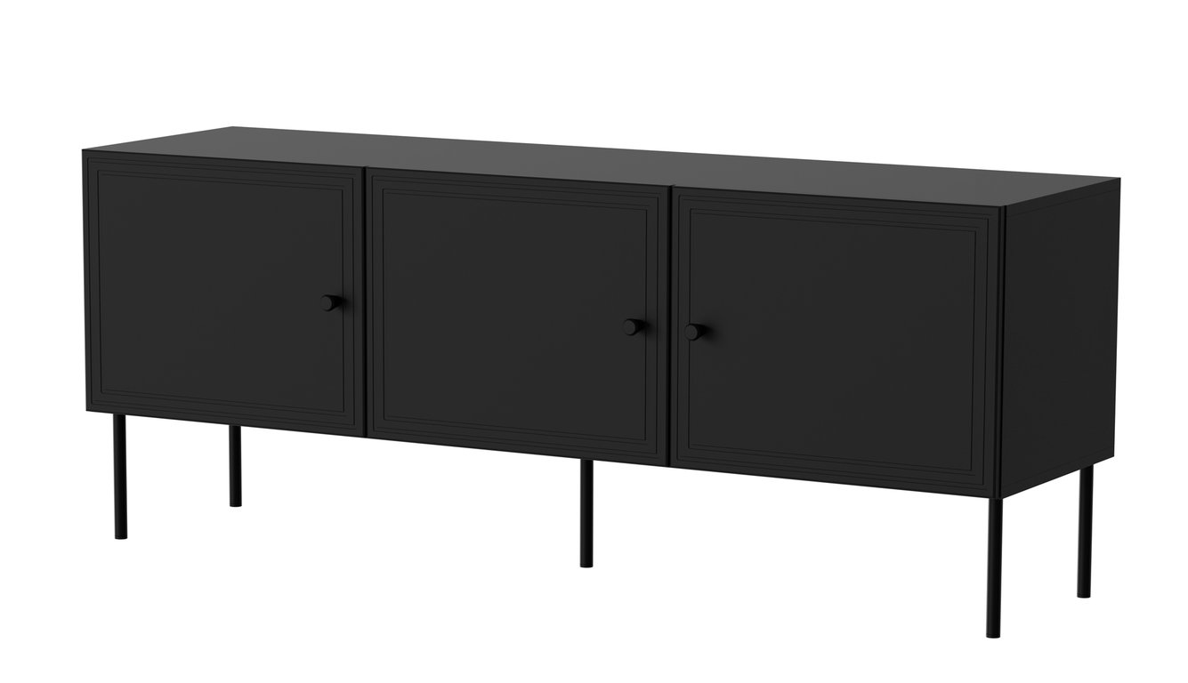 Cama Szafka RTV 3D PALAZZO BIS 151x40x60 czarny mat