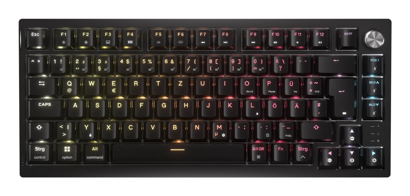 Corsair K65 PLUS klawiatura Gaming USB + RF Wireless + Bluetooth QWERTZ Niemiecki Czarny CH-91D441F-DE