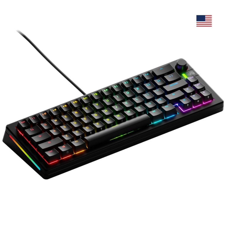 Glorious Gaming GMMK 3 65% Prebuilt klawiatura USB QWERTY US English Czarny GLO-KB-GMMK3-65-PB-FOX-W-BLK-US