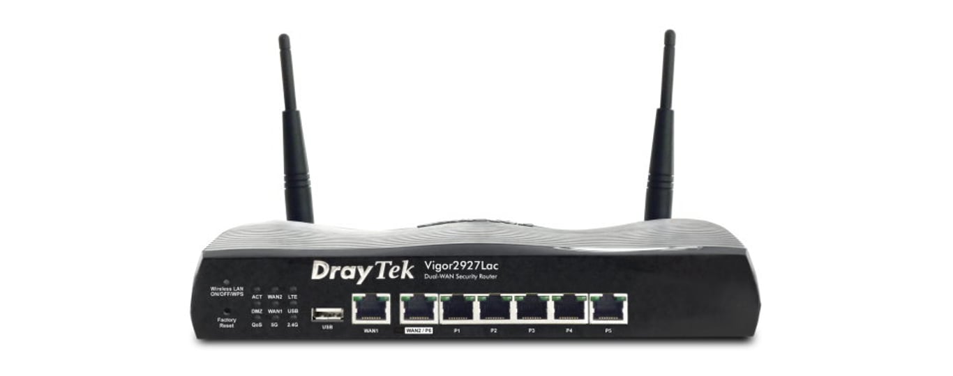DrayTek Vigor 2927Lac router bezprzewodowy Gigabit Ethernet Dual-band (2.4 GHz/5 GHz) 4G Czarny V2927LAC-DE-AT-CH