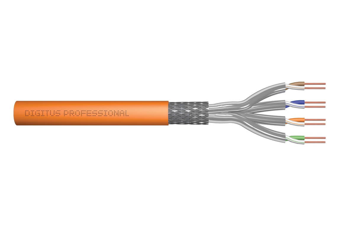 Digitus Kabel instalacyjny kat.7, S/FTP, DK-1745-VH-1, AWG 23/1, LSOH, 100m, pomarańczowy, szpula DK-1745-VH-1