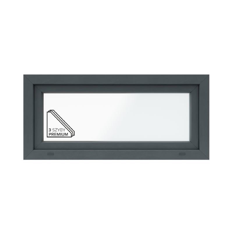 Okno PCV 3-szybowe fasadowe O3/85 złoty dąb 1165x535 mm uchylne do wewnątrz Witraż