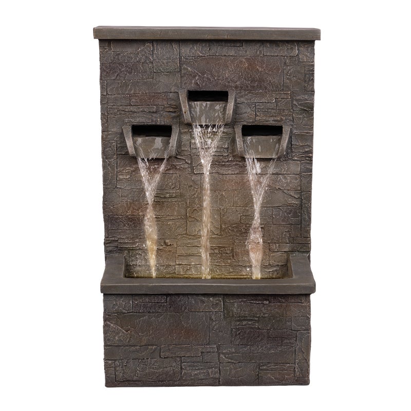 Fontanna dekoracyjna do ogrodu ze światłem LED wodospady DLH