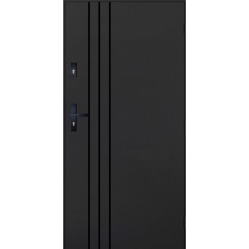 Drzwi zewnętrzne stalowe wejściowe Avinion 72 antracytowe 100 prawe Pantor