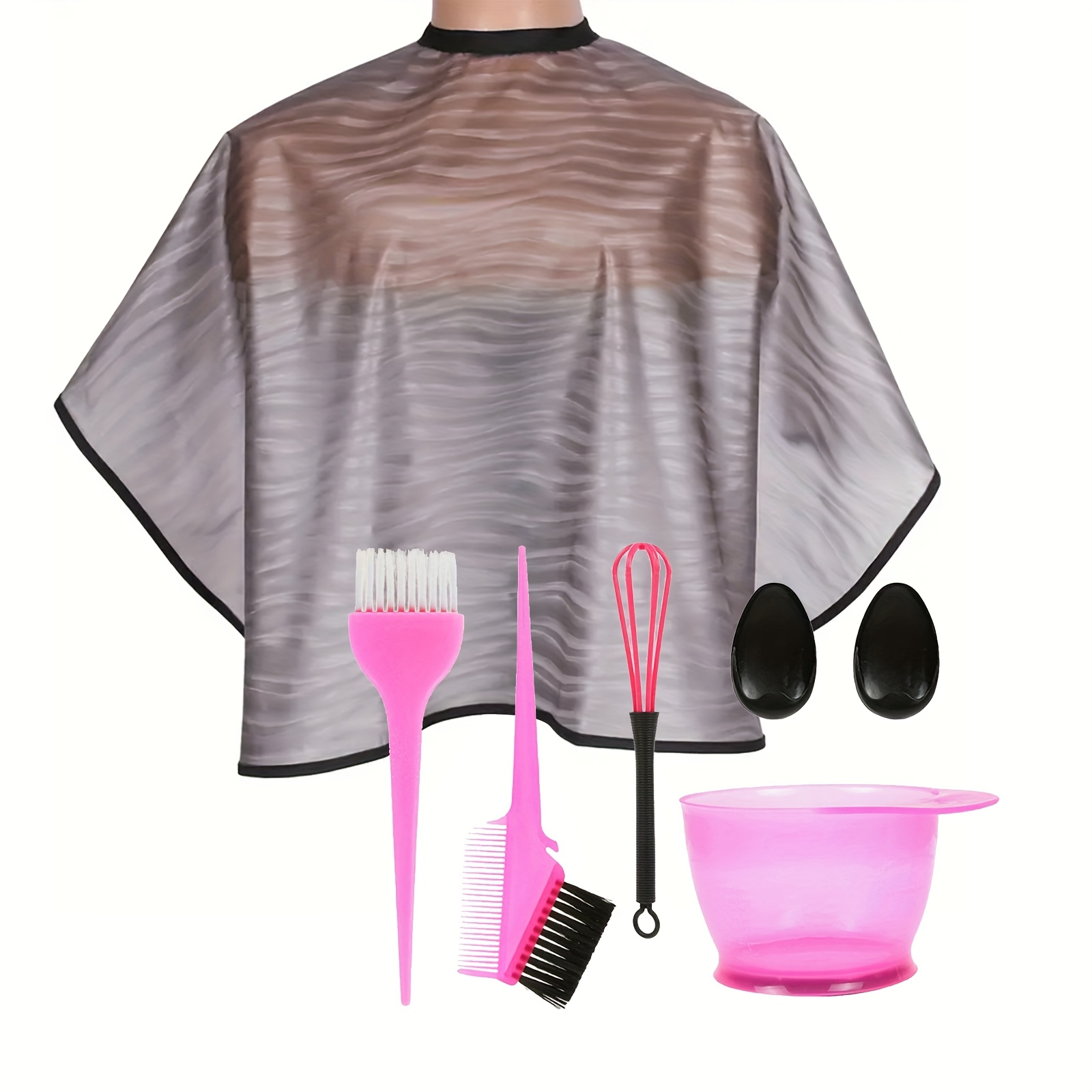 TEMU Profesjonalny zestaw fryzjerski 7 w 1 Mieszadło + grzebień ergonomiczny Zestaw 6 elementów do wszystkich typów włosów Pokrowce na uszy