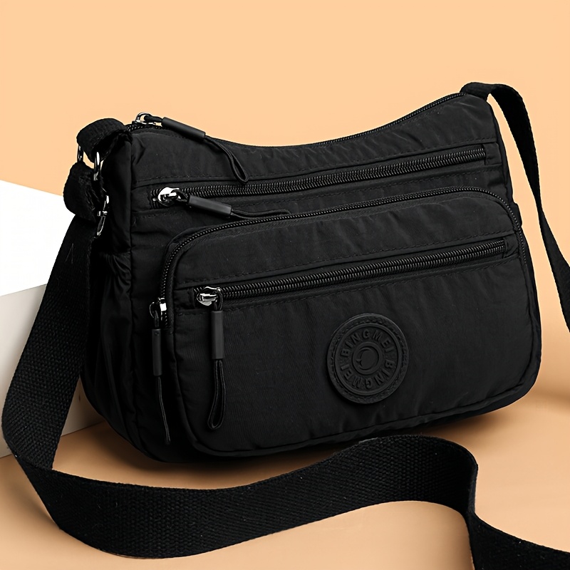 TEMU Perfect Lily Damska Torba na Ramię z Regulowanym Paskiem – Lekka Nylonowa Torebka, Zamek Błyskawiczny i Otwarty Wierzch – Codzienna, Podróżna,