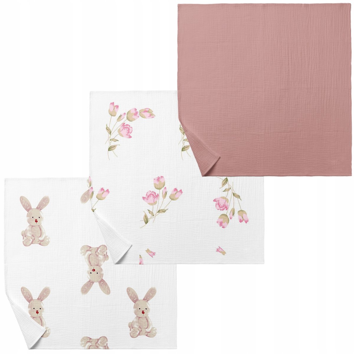 PIELUSZKI ULEWAJKI GRUBE KRESZOWANE 30x30 BAWEŁNA 100% PRODUKT POLSKI