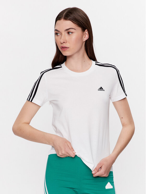 adidas T-Shirt Essentials Slim 3-Stripes T-Shirt GL0783 Biały Slim Fit