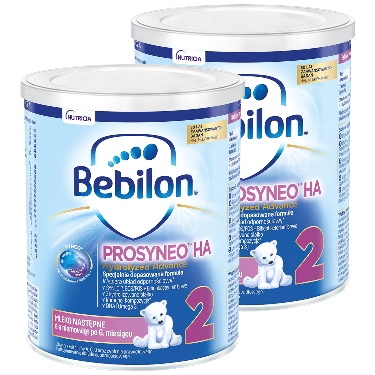 Zestaw Bebilon Prosyneo HA Hydrolyzed Advance 2, mleko następne, po 6 miesiącu, 2 x 400 g