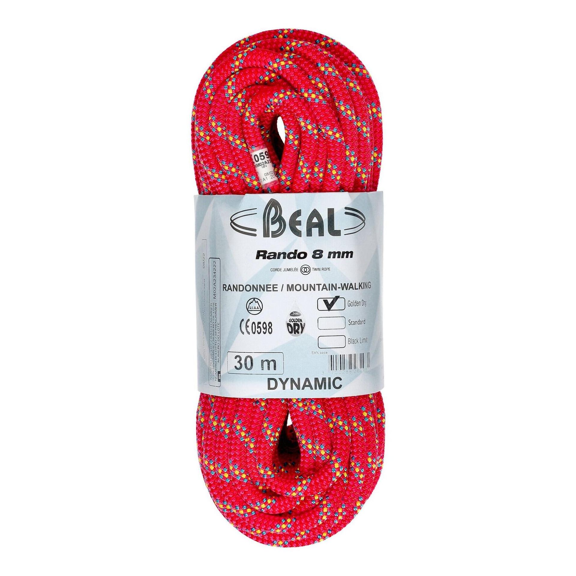Lina lodowcowa Beal Rando 8 mm 30m GOLDEN DRY - pink