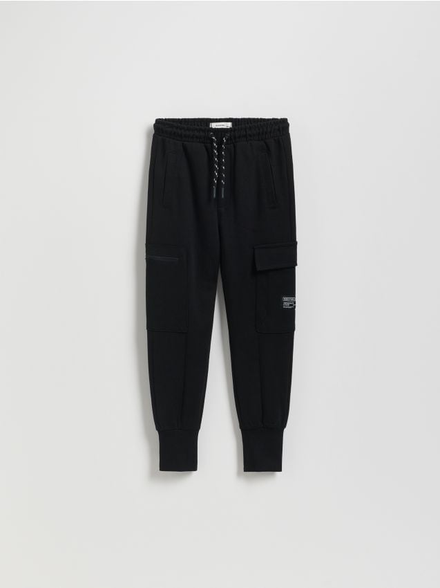 Reserved - Joggery cargo z kieszeniami - czarny