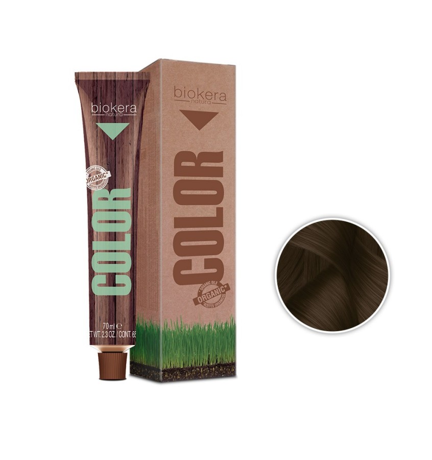 Biokera Natura Natura Color, trwała farba do włosów z olejkami roślinnymi, 4.77, 70ml