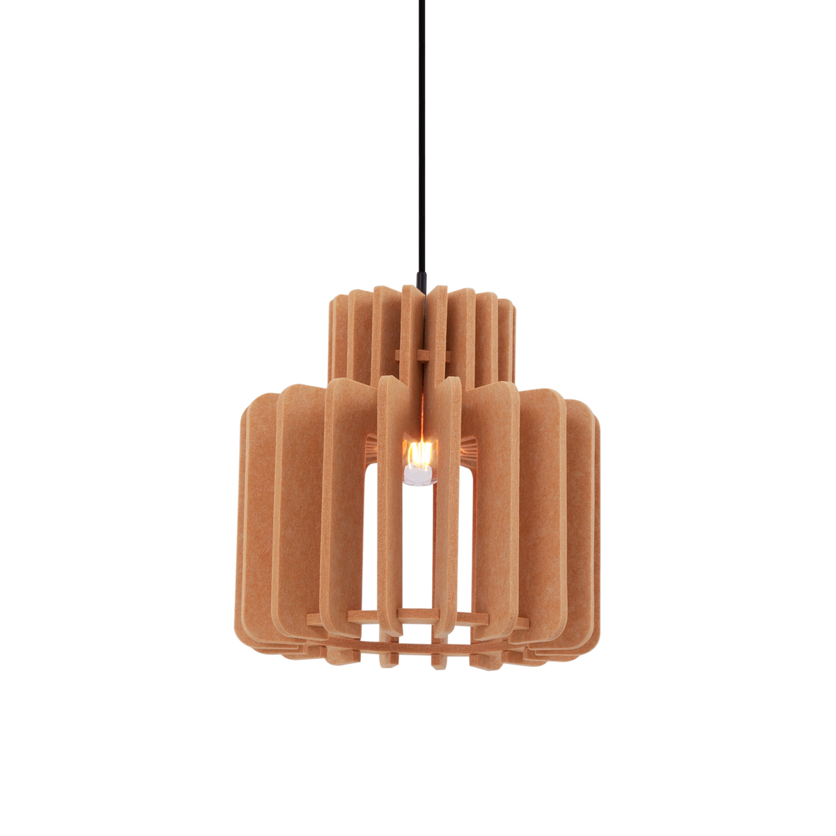 QAZQA Lampa wisząca w stylu retro pomarańczowa - Felt