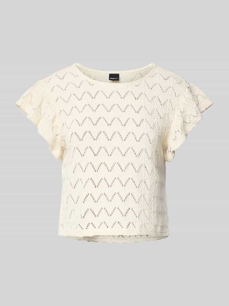 T-shirt z haftem angielskim model ‘Isadora’