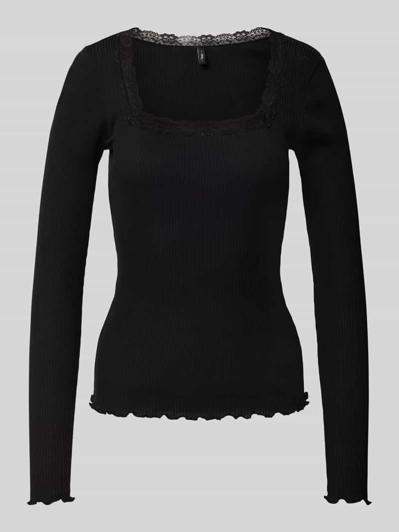 Bluzka z długim rękawem o kroju slim fit z czystej bawełny model ‘XENA’