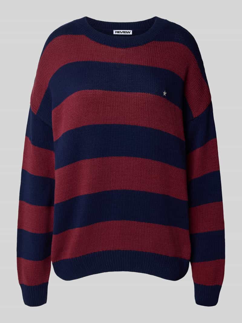 Sweter z dzianiny o kroju relaxed fit ze wzorem w paski