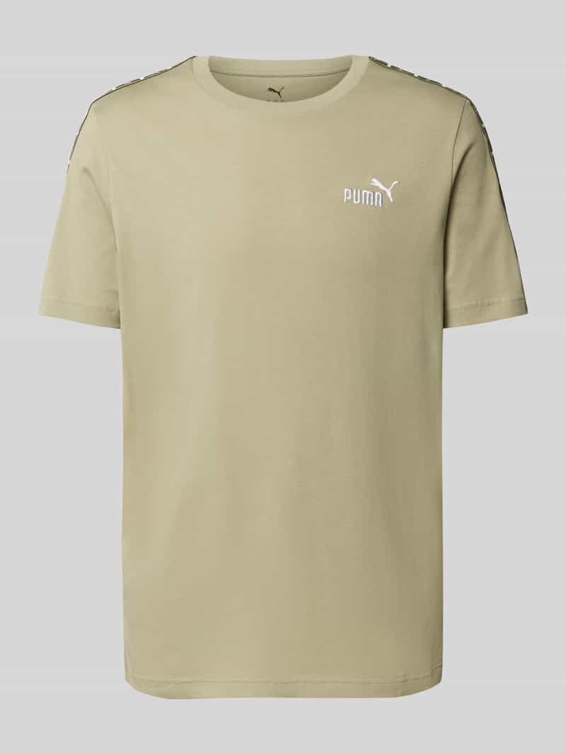 T-shirt z wyhaftowanym logo i okrągłym dekoltem