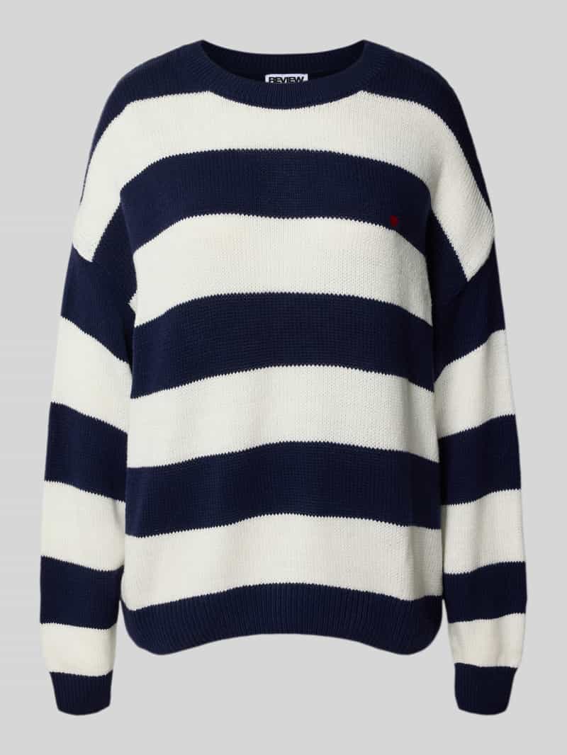 Sweter z dzianiny o kroju relaxed fit ze wzorem w paski
