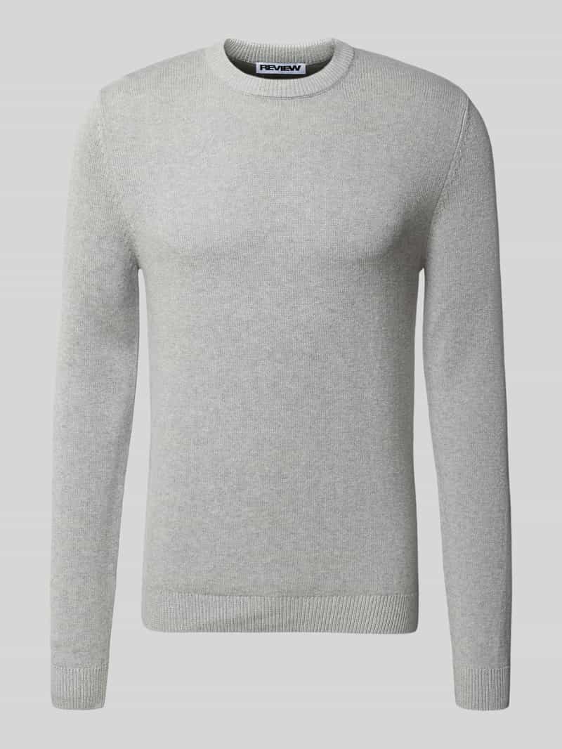 Sweter z dzianiny z okrągłym dekoltem