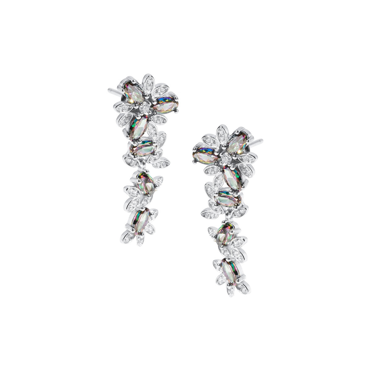 Srebrne kolczyki 925 Kwiatowa Fantazja