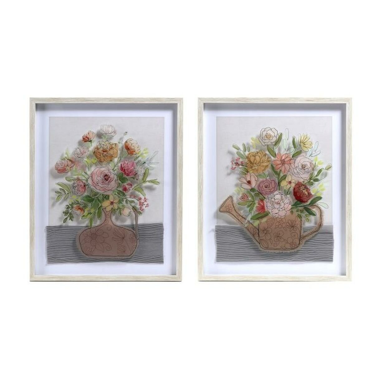 Obraz DKD Home Decor Wazon (53 x 3 x 63 cm) (2 Sztuk)