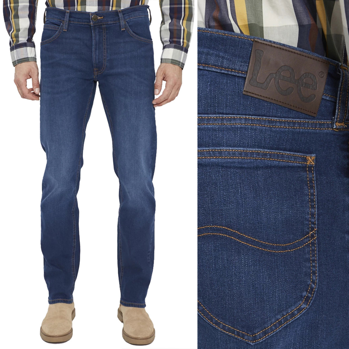 Lee DAREN ZIP FLY Dark Worn proste ciemne męskie spodnie jeansowe W30 L34