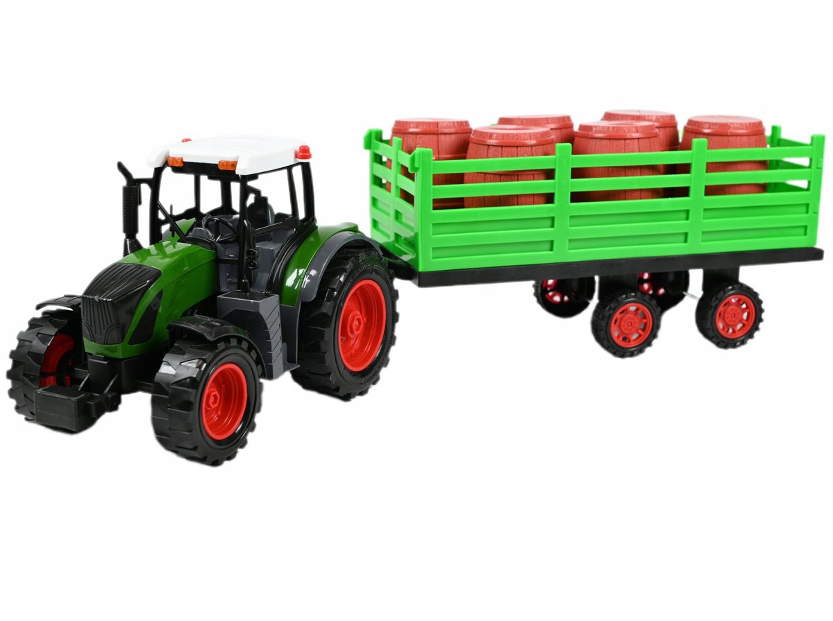 TRAKTOR ROLNICZY Z PRZYCZEPĄ DUŻY CIĄGNIK MASZYNA RÓŻNE KOLORY