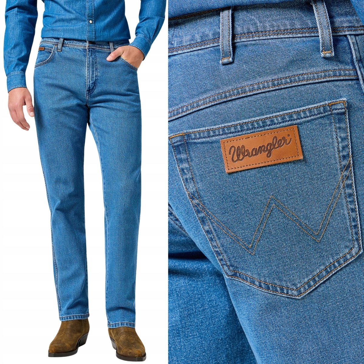 Wrangler TEXAS DesertMirage DżINS klasyczne proste spodnie jeansowe W46 L34