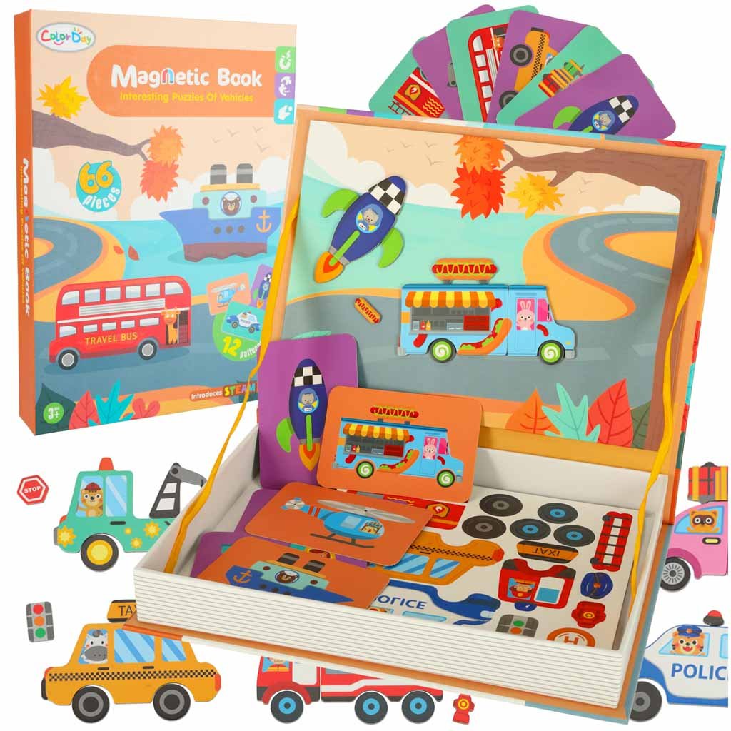 Układanka Magnetyczna Puzzle Książka Edukacyjna Tablica Magnesy Montessori