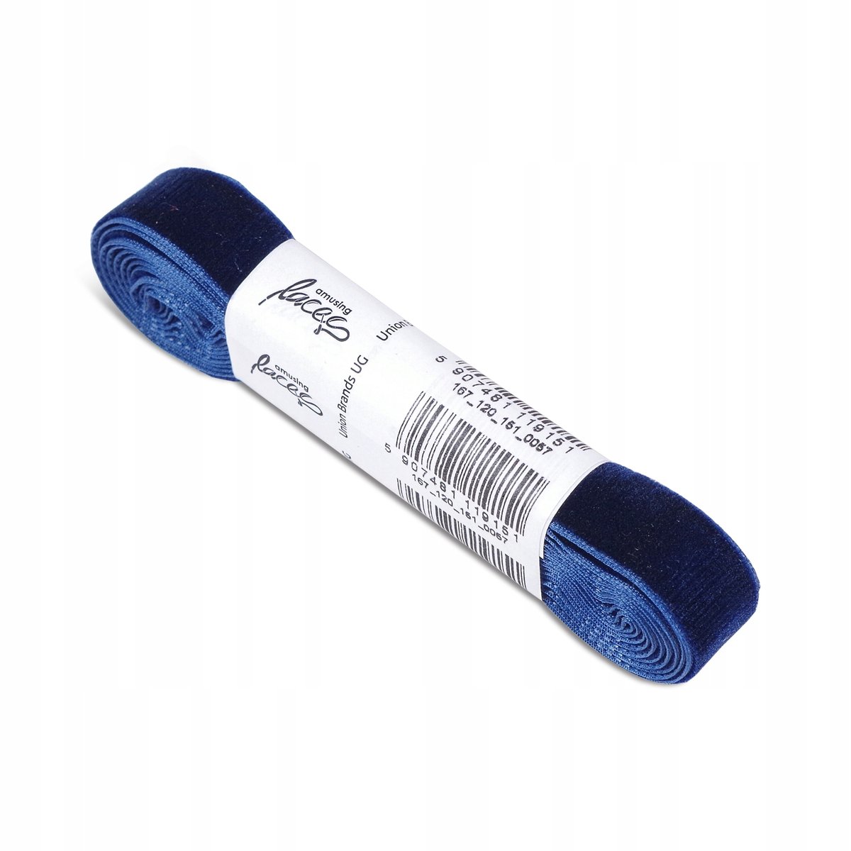 Aksamitne, granatowe, płaskie sznurówki do butów, 120 cm, Kaps