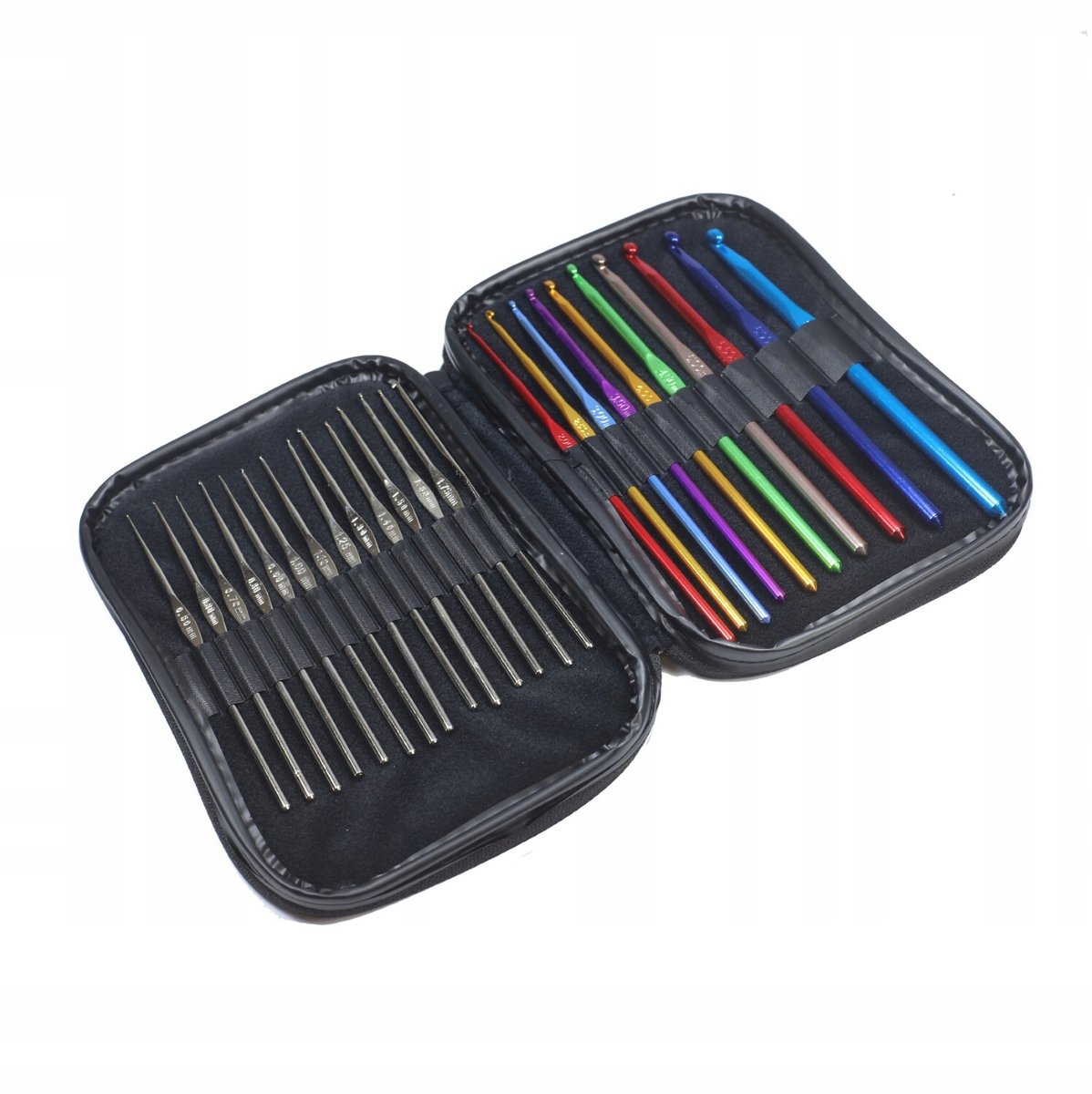 Szydełka - ZESTAW SZYDEŁEK W ETUI SKC - 22 sztuki